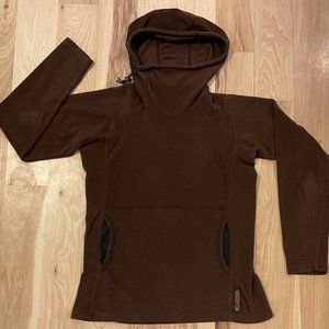 Melanzana MICRO GRID hoodie, BROWN, women’s EXTRA SMALL (XS)